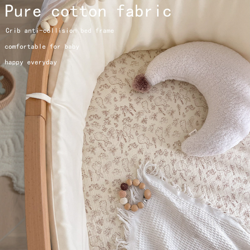 婴儿床笠新生儿全棉床单宝宝纱布床罩四季儿童拼接床床垫套可定制,淘宝优惠券,粉丝福利购,淘宝优惠卷