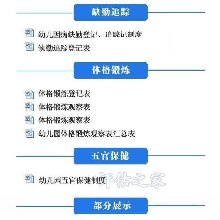 幼儿园生体健资料材ZQA料十项制度表格检查弱保儿保卫健医检查档 - 图1