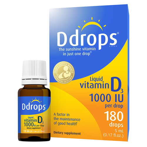 Ddrops维生素d3成人1000iu孕妇vd维生素d维他命vd3滴剂DD小滴瓶