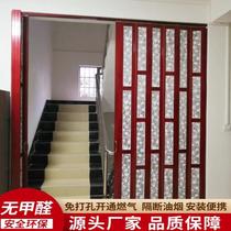 Stairway Invisible Folding Door Table Pushdoor Partition Kitchen Living-room Pvc Moving Door Anti-Smoke Easy Barrier