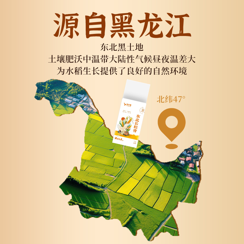 铁力大米北纬47度长粒香米当季新米现磨原粮大米真空装1kg锁鲜
