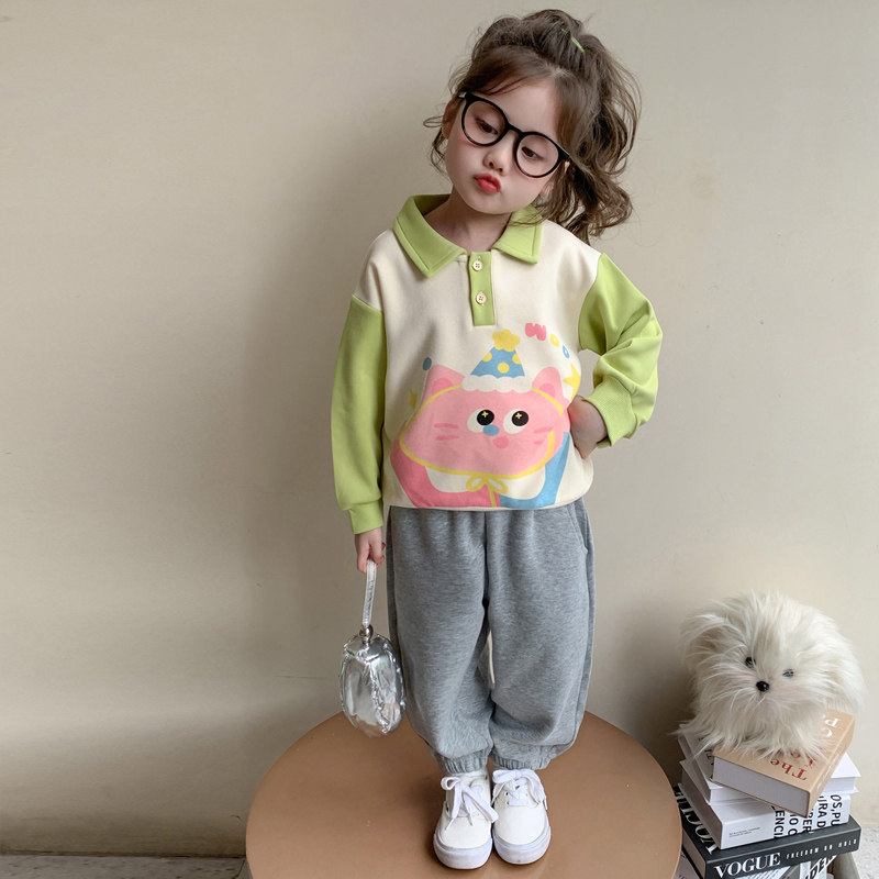 小女孩春季新款可爱多巴胺卫衣两件套女娃娃甜美卡通束脚裤套装潮,淘宝优惠券,粉丝福利购,淘宝优惠卷