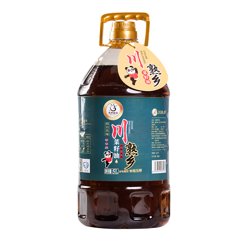 四川菜籽油纯正非转基因食用油农家植物压榨好粮油小榨浓香古榨5L