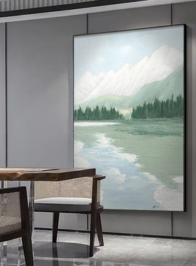 网红抽象风简景大芬油画村客厅装饰画现代约手绘玄关挂极简画沙发