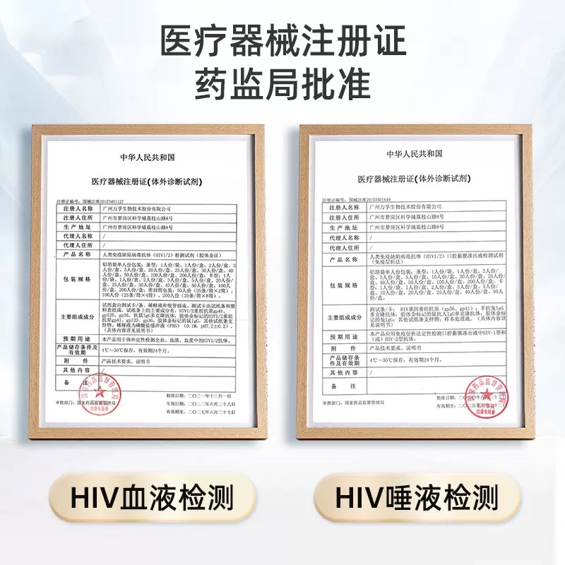 万孚艾滋病唾液试纸自查乙肝丙肝TP梅毒hiv检测传染病四项试剂盒 - 图1