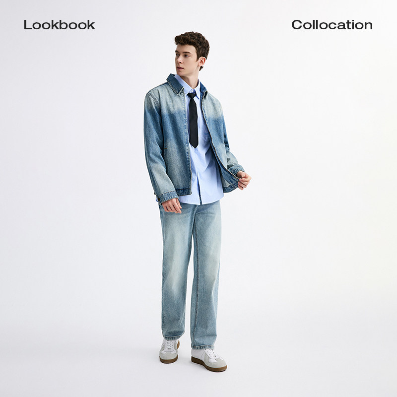 [明星同款]Navigare意大利小帆船蓝色翻领夹克男士秋季复古牛仔服,淘宝优惠券,粉丝福利购,淘宝优惠卷