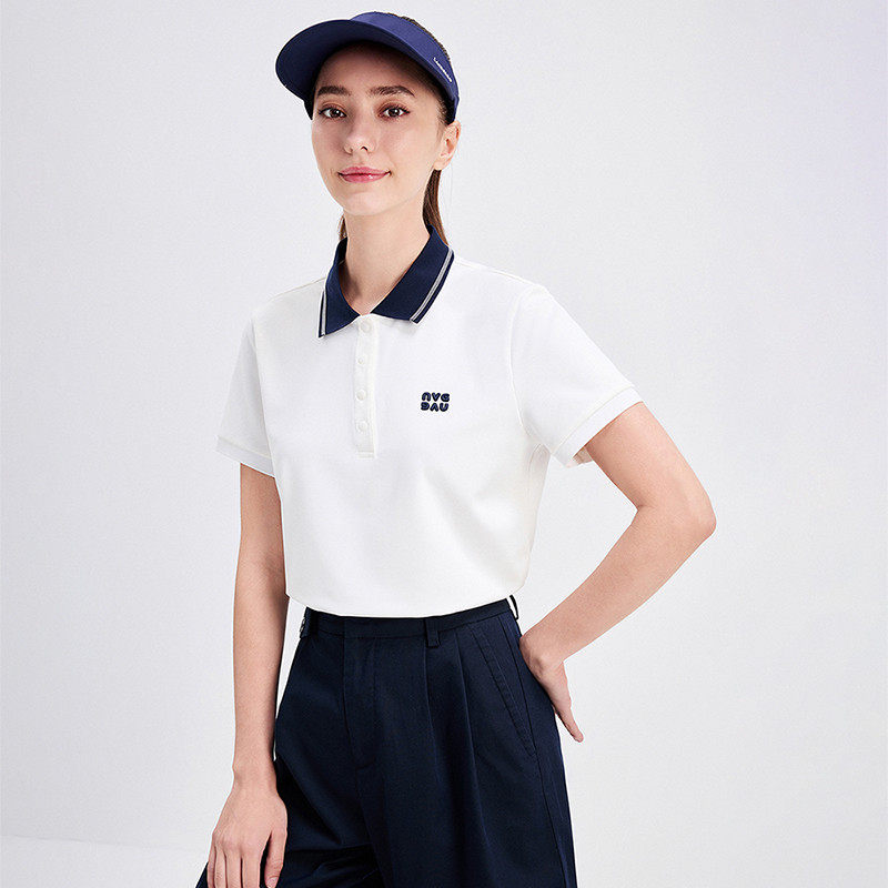 Navigare意大利小帆船白色短袖polo衫女夏季翻领T恤半袖上衣,淘宝优惠券,粉丝福利购,淘宝优惠卷