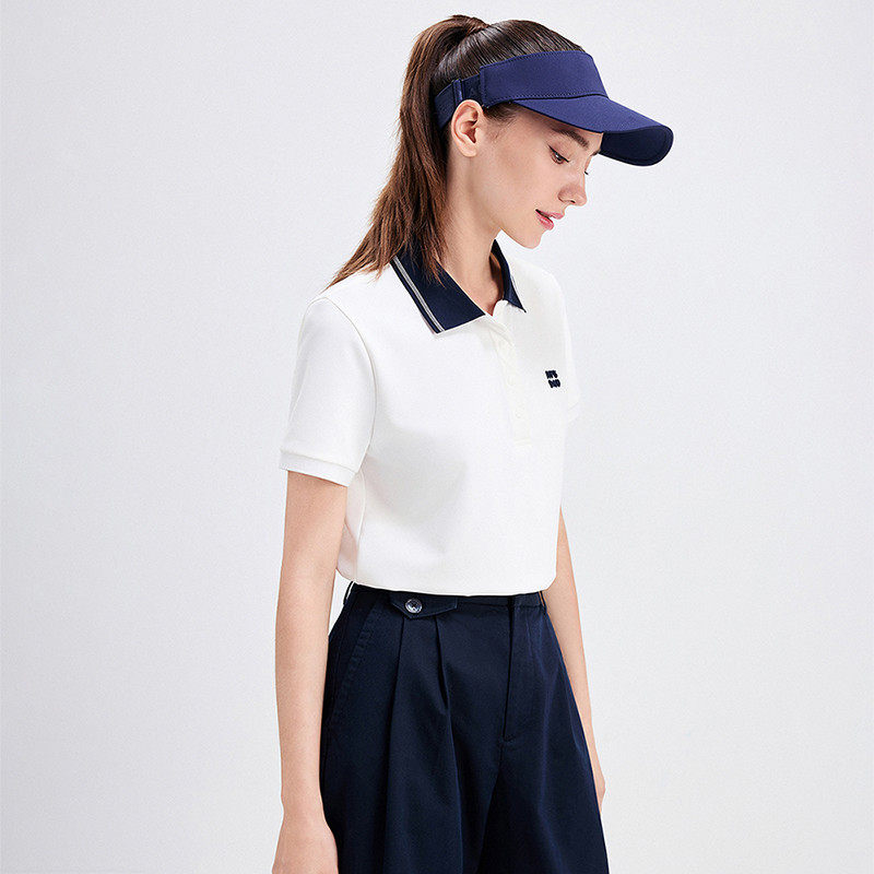 Navigare意大利小帆船白色短袖polo衫女夏季翻领T恤半袖上衣,淘宝优惠券,粉丝福利购,淘宝优惠卷