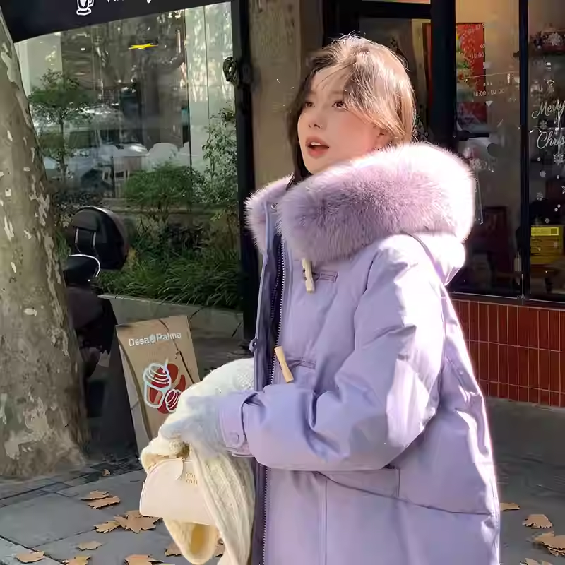 拉夏白鸭绒羽绒服年末清仓大促20