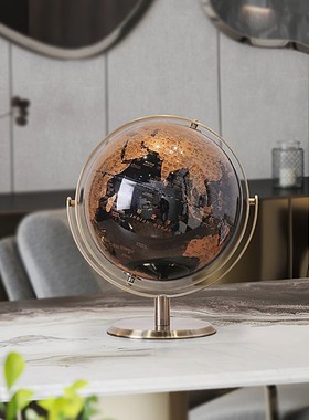 现代轻奢高档地球仪摆件酒柜办公室书房桌面玄关客厅家居软装饰品