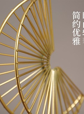 金属个性抽e象工艺摆件 时尚轻奢简单优雅办公室桌面样板房装饰品