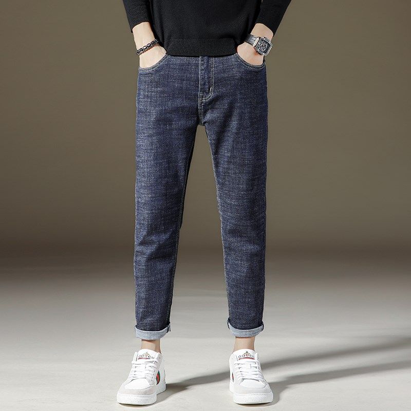 黑色牛仔裤男九分裤宽松直筒春秋款潮流百搭弹力男士9分夏季薄款,淘宝优惠券,粉丝福利购,淘宝优惠卷