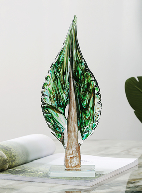 琉璃艺术树叶家大业大摆件简约电视柜别墅客厅玄关装饰品桌面摆设