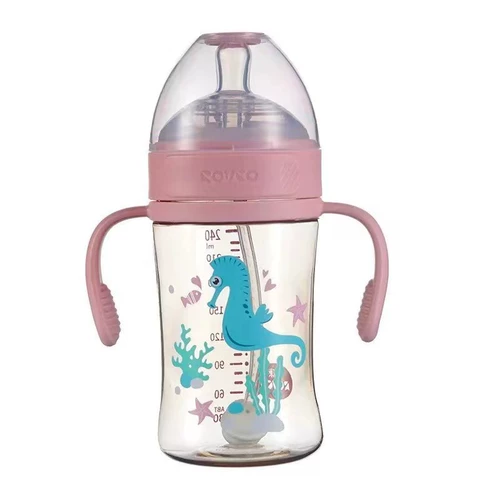 日康 Стеклянная бутылочка для кормления для новорожденных, ручка, детское моющее средство для бутылочек, широкое горлышко, 6см