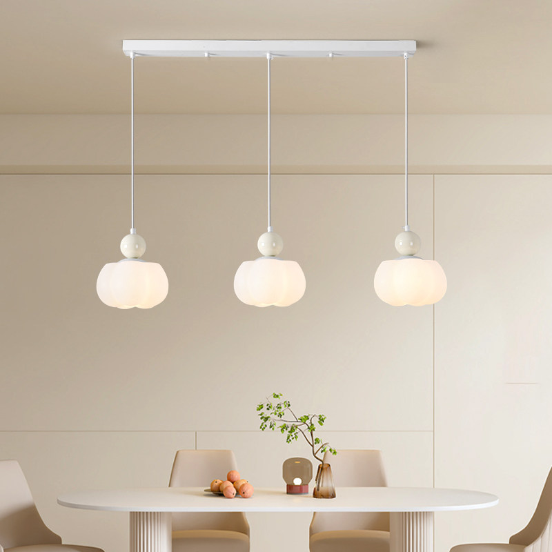 餐厅吊灯简约现代奶油风棉花创意灯罩饭厅餐厅灯餐桌吧台长形灯具,淘宝优惠券,粉丝福利购,淘宝优惠卷