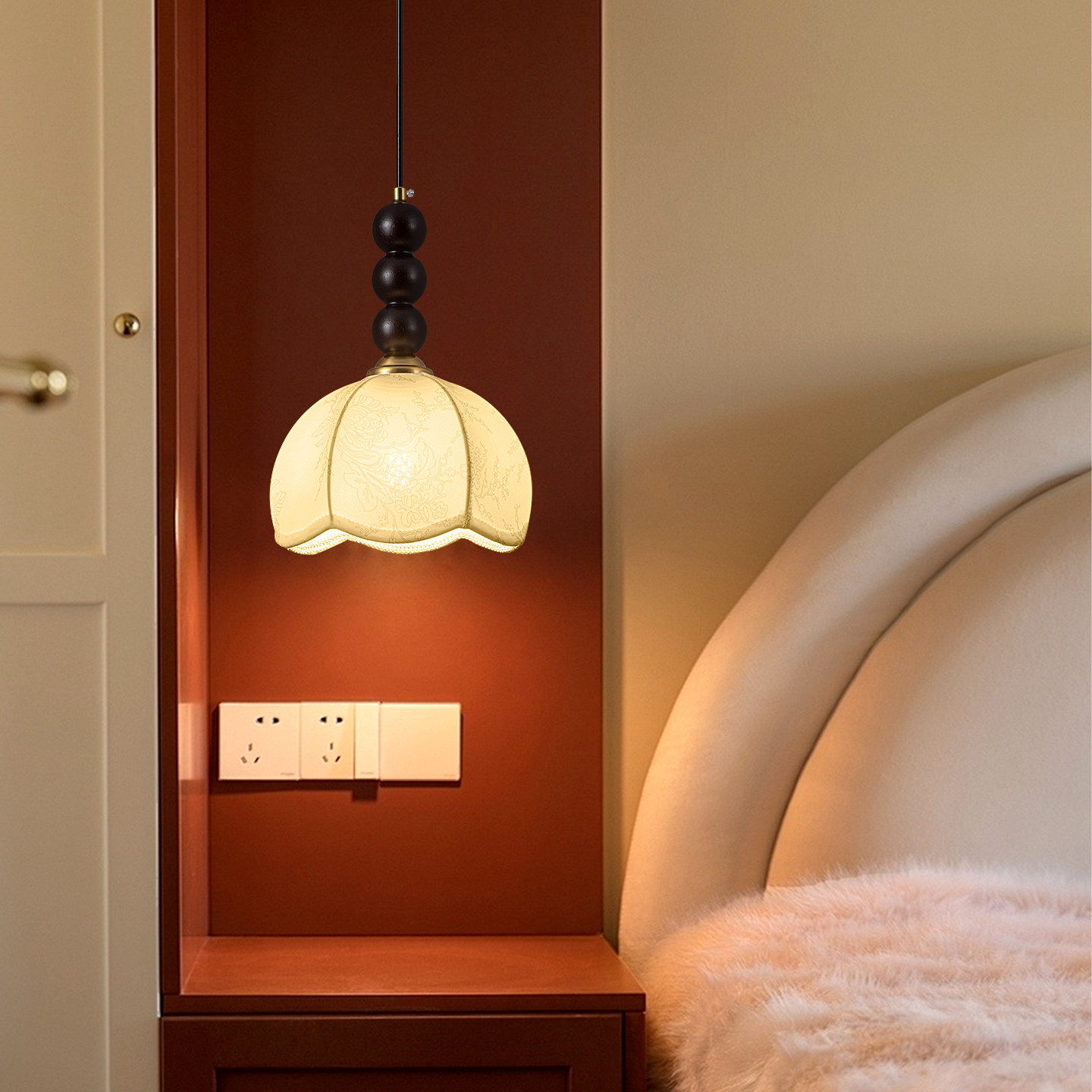 法式复古卧室床头吊灯中古美式南洋风餐厅吧台可升降小吊灯吊线灯,淘宝优惠券,粉丝福利购,淘宝优惠卷