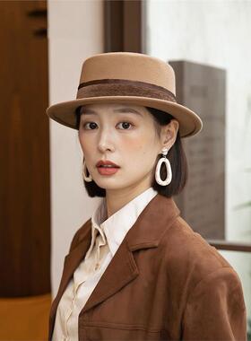 法式复古平顶礼帽女时尚
