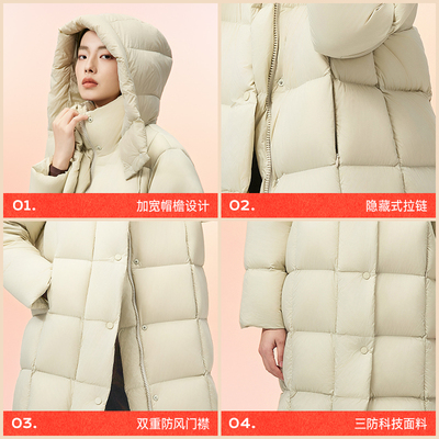 美力城泡芙鹅绒羽绒服女冬季新款上衣长款修身加厚保暖外套6051