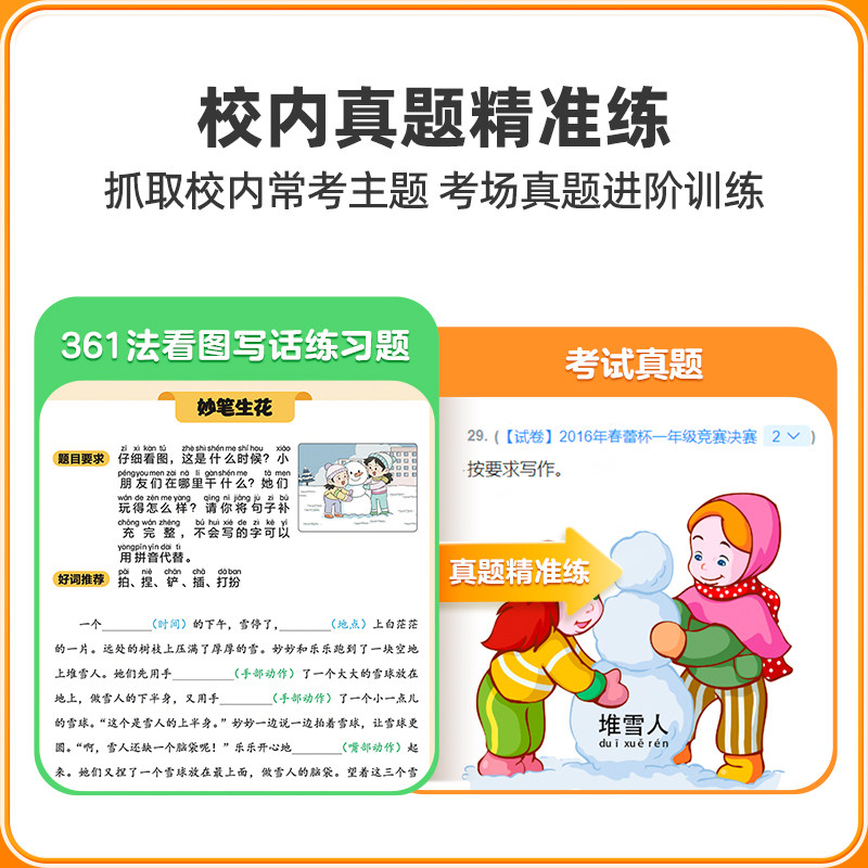 2024学而思361法看图写话12年级任选6大类别82个主题每日两页视频讲解精美插图覆盖校内六大主题紧跟新课标写话要求考点考情全掌握
