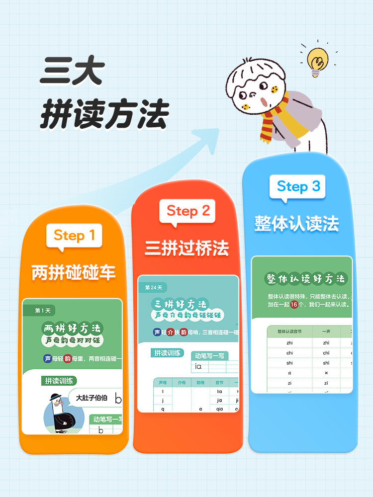 30天拼音拼读速记(全2册)5-8岁适用分级训练全两册科学拼读名师讲解分级训练拼音拼读无障碍拼读好方法练习有分级