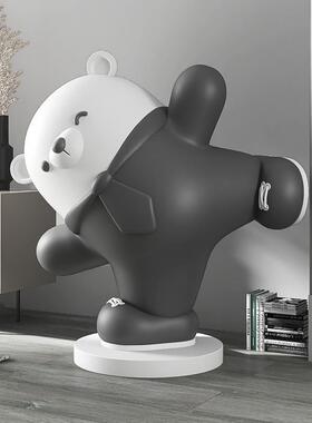 创意北极熊客厅大型落地摆件大号电视柜旁边家居饰品乔迁新居礼品