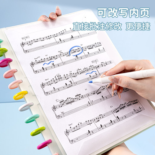 A4乐谱夹活页蘑菇扣钢琴谱夹子可修改不反光音乐歌谱夹可改写标注书写合唱团琴谱文件夹支持定制logo图案印字 - 图0