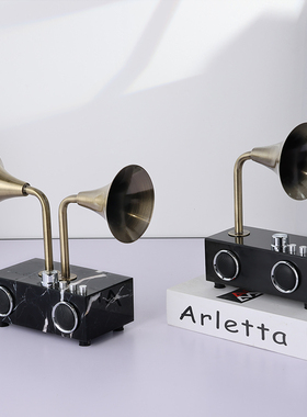 极速复古留声机j喇叭客厅装饰摆件艺术品样板房间客厅玄关桌面软