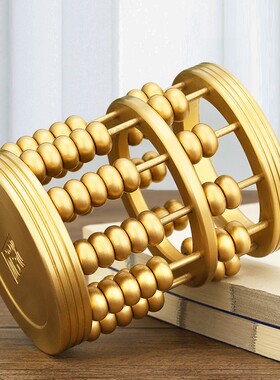 新品算盘b创意笔筒摆件黄铜珠稳超胜算文房四宝办公礼品工艺品礼