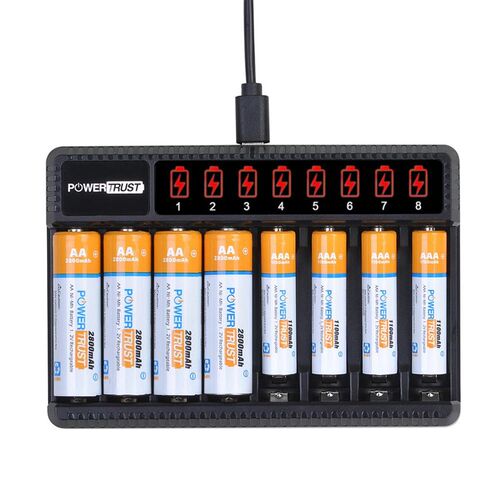 新品AA 2800mAh kRechargeable Batteries + AAA 1100mAh Recharg - 图0