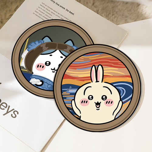 chiikawa卡通中古风隔热垫餐桌垫防烫锅垫砂锅专用耐高温碗垫杯垫 - 图1