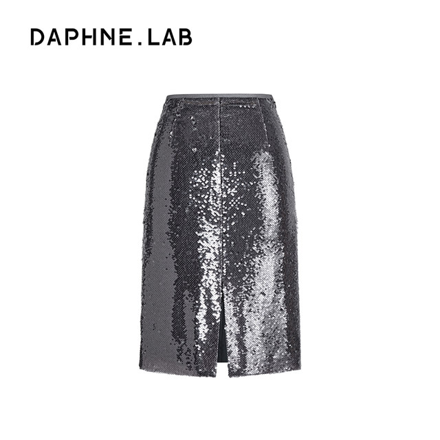 DAPHNE LAB24FW sequined straight skirt, versatile retro simple skirt, mid-skirt for slimming women