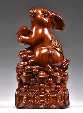 花梨木十二生肖摆件一套实木精雕鼠牛虎兔龙蛇马羊猴鸡.狗猪工艺