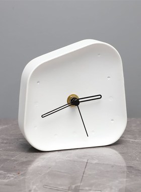 新中式树c脂时钟摆件样板房售楼部卧室书房客厅桌面玄关软装饰品