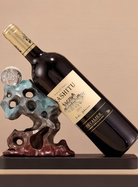 新中式创意酒柜红酒架子洋酒葡萄酒架G摆件石来运转摆设艺术品礼