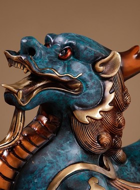 高档貔貅摆件一对全铜貔貅客厅招财聚财皮休玄关办W公室开业礼品