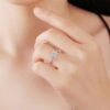 IGI Henan cultivated diamond Pt950 platinum diamond ring square package group diamond micro-set 1 carat engagement ring for girlfriend