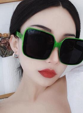 绿色墨镜女网红款超大框森林圆脸显瘦小太阳镜韩版潮眼睛百搭眼镜