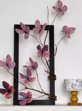 新中式蝴蝶仿真花假花摆件客厅桌面装饰品插花民宿咖啡馆软装道具