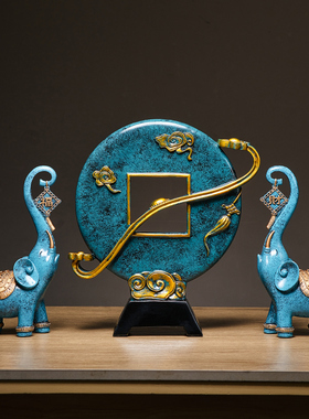 极速创意中式大象k摆件家居客厅电视柜玄关办公室桌面装饰乔迁新