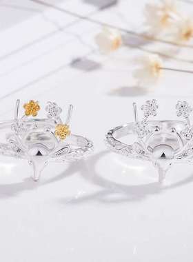 极速MM新款时尚j可爱女生开口戒指樱花猫咪狗狐狸五角星耶诞树麋