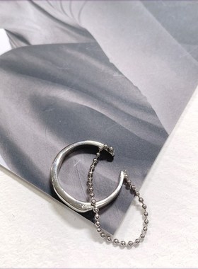 极速ball chain ktassel open punk style personality ring ring