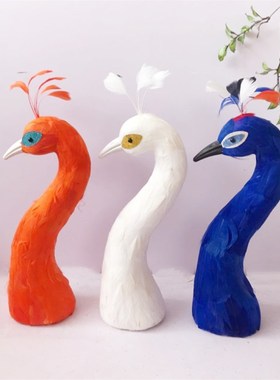 极速仿真孔雀g人头模型型动物餐桌婚宴摆件婚庆引路道具摄影装饰