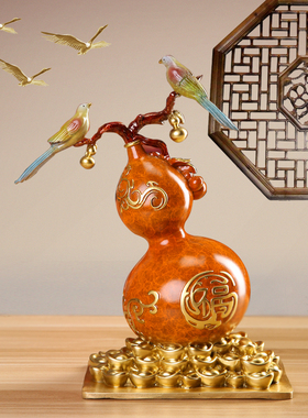 极速新中式铜f葫芦摆件家居客厅黄铜工艺品家居饰品办公室开业乔