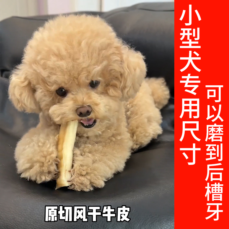 小型犬专用洁齿磨牙棒风干牛皮泰迪比熊柯基宠物狗狗零食洁牙耐咬 - 图0