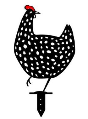 新款直销外贸乡村 田园鸡剪影铁艺花插地插剪影摆件 花园庭院园艺