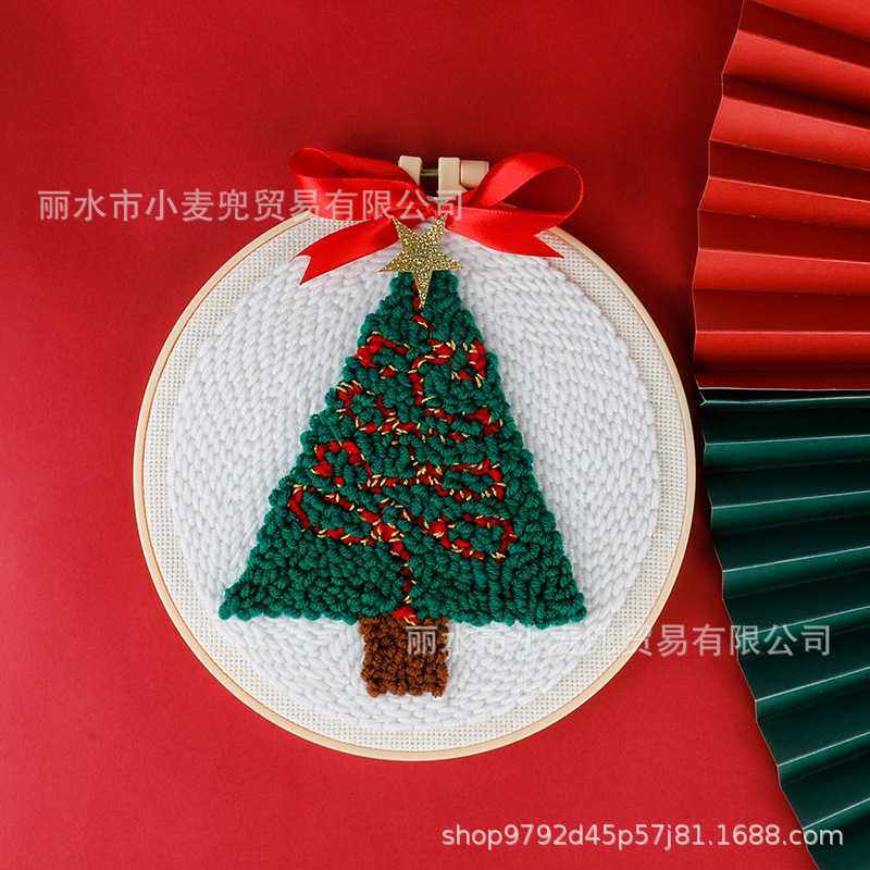 新款直销直供毛线戳戳绣材料包圣诞款系列儿童手工DIY套件戳绣戳,淘宝优惠券,粉丝福利购,淘宝优惠卷