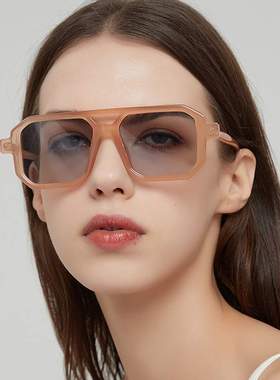 双梁多边形墨镜女欧美新款时尚网红小众太阳眼镜防蓝光眼镜男