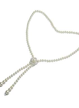 女士新款多色混搭珍珠细腰带女甜美时尚玻璃珍珠装饰腰链一件