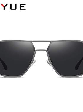 新款铝镁男士偏光镜 不规则潮流 开车夜视变色防紫外线墨镜