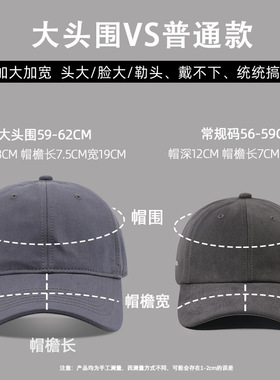 新品棒球帽时尚夏季女百搭学生大头围显脸小遮阳帽出行穿搭韩系鸭